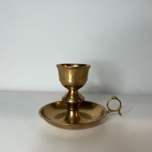 Sold - Antique Vintage Finger brass candle holder